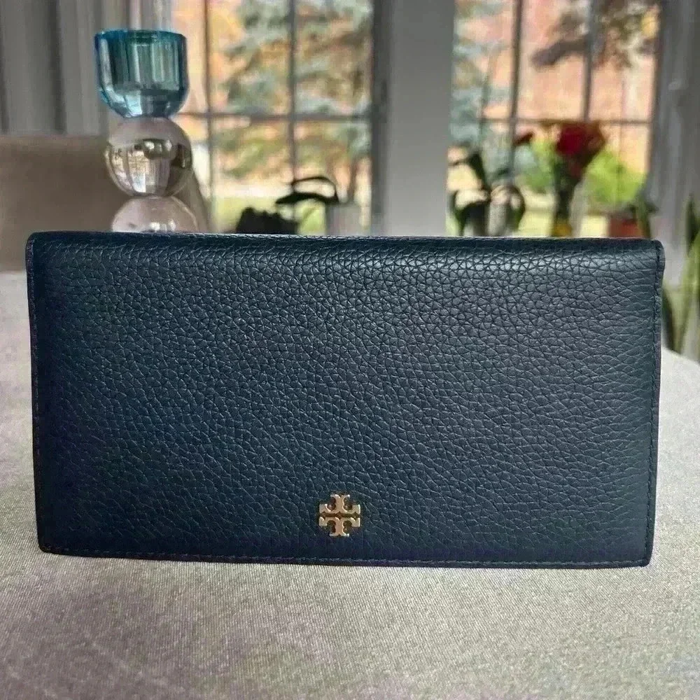 NWT Tory Burch Long Slim Navy Zippy Wallet